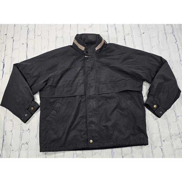 Roundtree & Yorke Outdoors MENS SIZE L Blue Jacket Hooded Coat Lined Outerwear - Picture 1 of 13